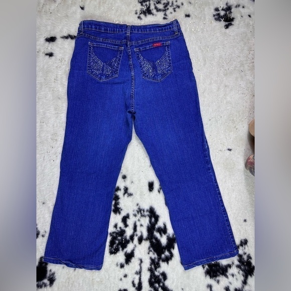 NYDJ Vintage Dark Wash High Rise Straight Leg Tummy Tuck Denim Jeans Size 16 - Picture 6 of 10
